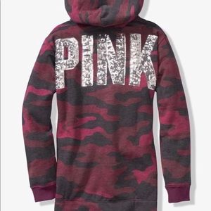 Vs pink bling sherpa hoodie